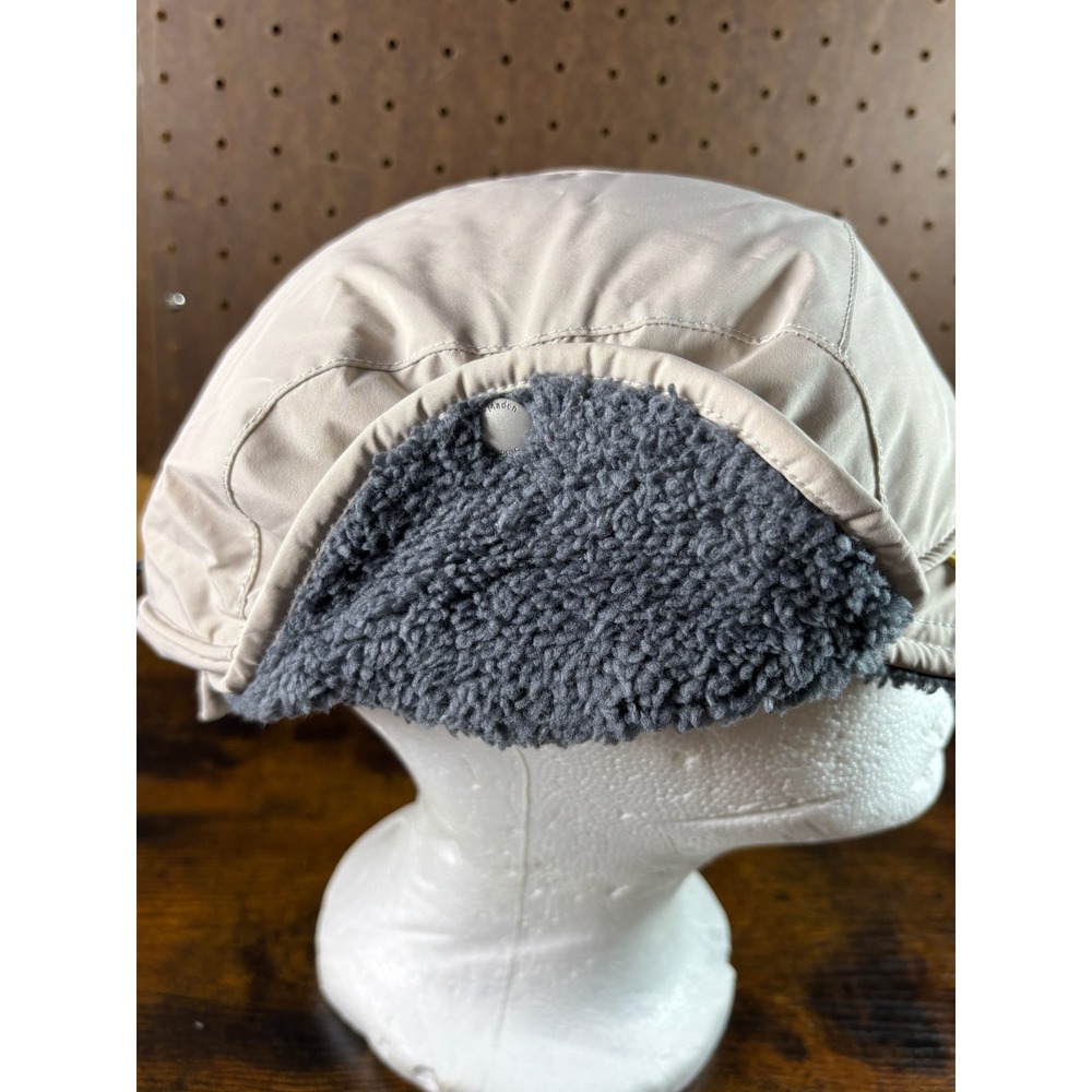 Maden Clothing‎ Winter Trapper Hat Ear Flap Beanie Tan Sherpa Lined Size 56 62CM - Picture 3 of 7